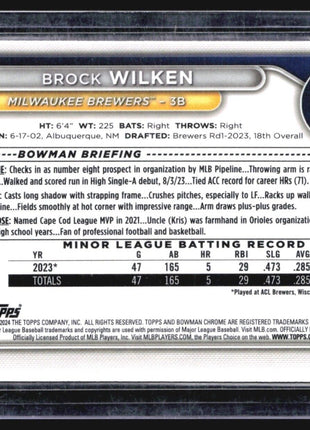 2024 Bowman 1st Chrome Brock Wilken #BCP-86