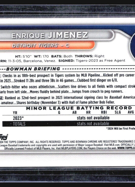 2024 Bowman Chrome 1st Enrique Jimenez #BCP-31