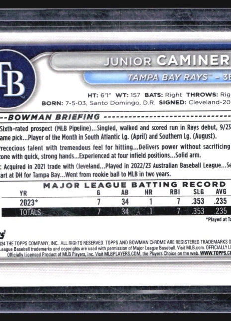 2024 Bowman Chrome Rc Mega Box Mojo Junior Caminero #20