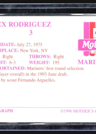 1996 Mothers Cookies Alex Rodriguez ##9