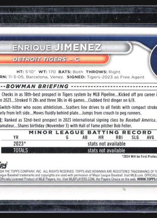 2024 Bowman 1st Paper Green /399 Enrique Jimenez #BP-31