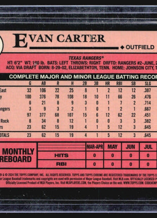 2024 Topps Evan Carter #89B2-45 Crackle Foilboard