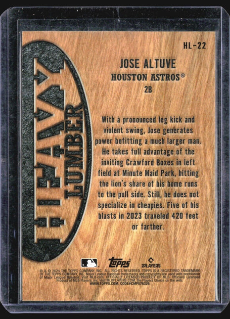 2024 Topps Heavy Lumber Jose Altuve #HL - 22