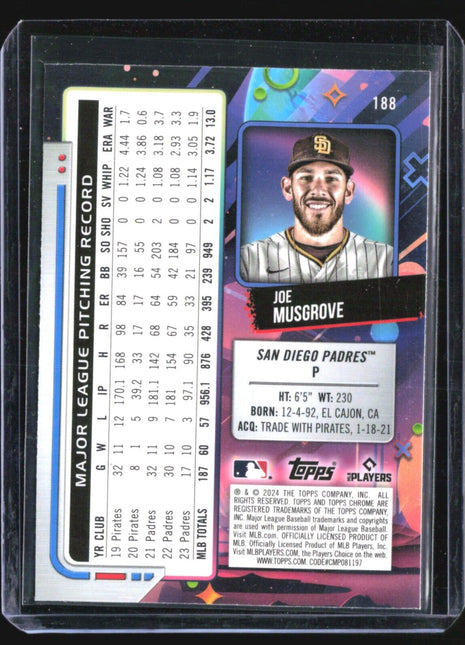 2024 Topps Cosmic Chrome Scope Joe Musgrove #188