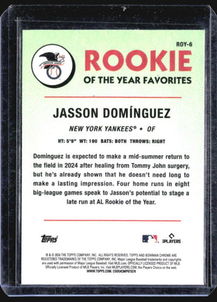 2024 Bowman Chrome  ROY Favorites Rc Jasson Dominguez #ROY-6
