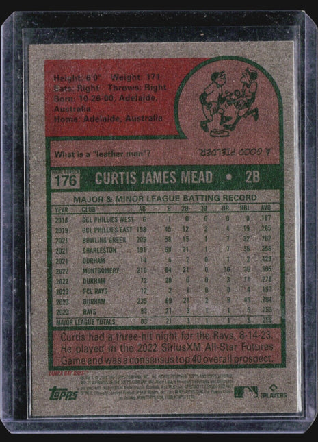 2024 Topps Heritage Curtis Mead #176 White Border Sp Rc