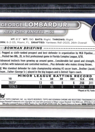 2024 Bowman Chrome 1st George Lombard Jr. #BCP-79