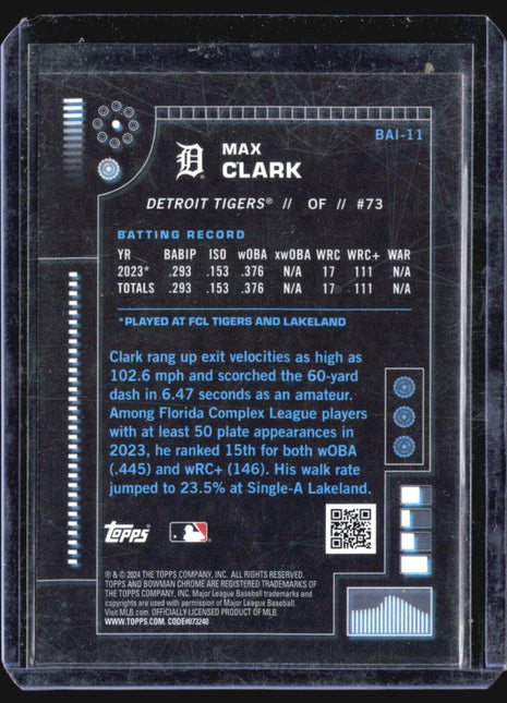 2024 Bowman A.I. Chrome Rc Max Clark #BAI-11