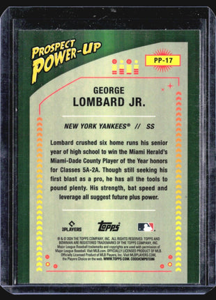 2024 Bowman Chrome Power Up Prospects Mojo George Lombard Jr. #PP-17
