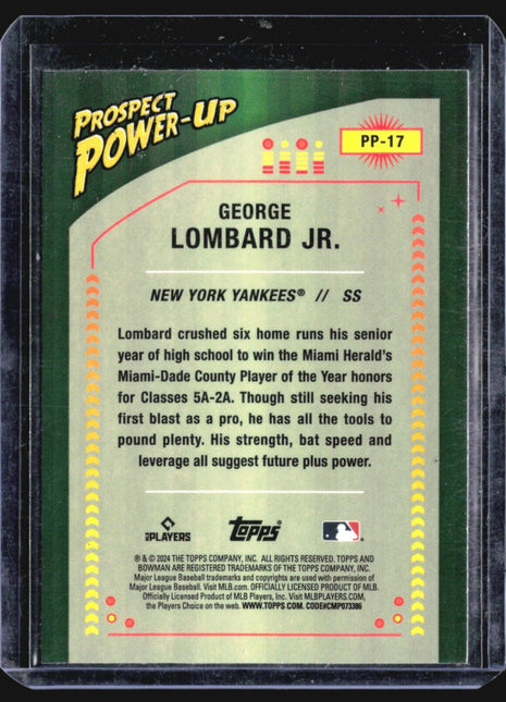 2024 Bowman Chrome Power Up Prospects Mojo George Lombard Jr. #PP-17