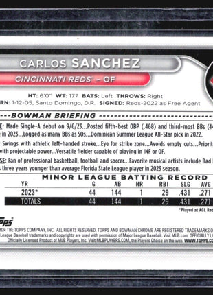 2024 Bowman - Chrome Prospects #BCP-25 Carlos Sanchez (RC) 1st