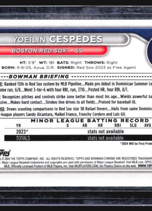 2024 Bowman Chrome 1st Mega Box Mojo Yoeilin Cespedes #BCP-139