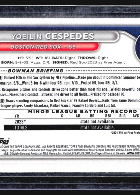2024 Bowman Chrome 1st Mega Box Mojo Yoeilin Cespedes #BCP-139