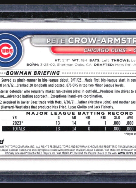 2024 Bowman Chrome Rc Pete Crow-Armstrong #45