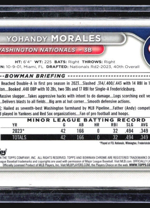 2024 Bowman 1st Chrome Yohandy Morales #BCP-52