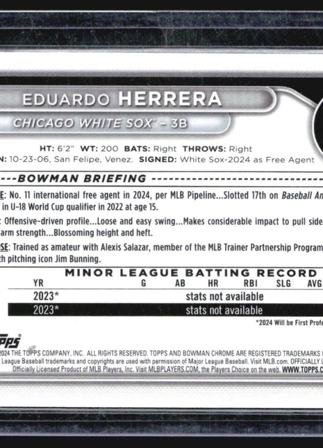 2024 Bowman Chrome 1st Mega Box Mojo Eduardo Herrera #BCP-228