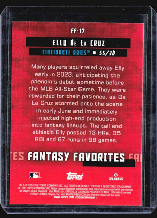 2024 Topps Elly De La Cruz #FF-17 Fan Favorites Rc