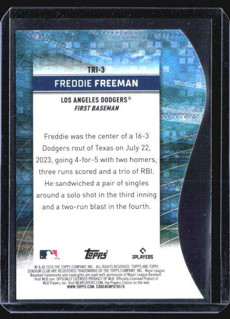 2024 Topps Stadium Chrome Triumvirate Green /50 Freddie Freeman #TRI -3