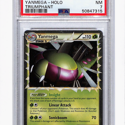 2010 Pokemon Heartgold & Soulsilver Triumphant Yanmega Triumphant PSA 7 #98