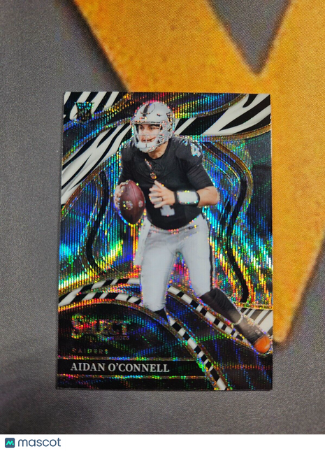 2023 Panini Select Aidan O'Connell Club Level Zebra Rc ssp #298