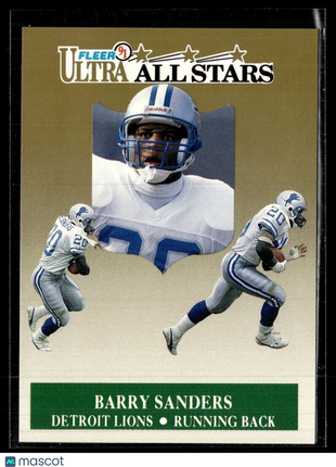 1991 FLEER ULTRA ALL STARS BARRY SANDERS LIONS