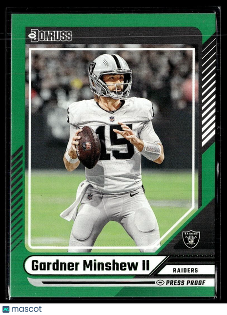 2024 DONRUSS GREEN PRESS PROOF GARDNER MINSHEW II RAIDERS