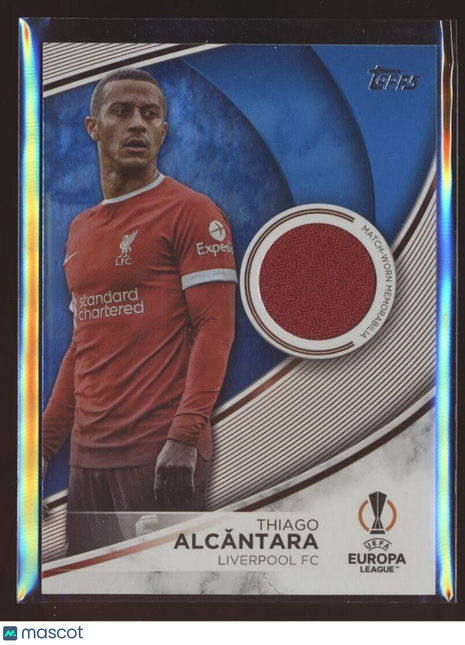 2023-24 TOPPS UEFA EUROPA BLUE /99 SUPERSTAR JERSEY THIAGO ALCANTARA LIVERPOOL