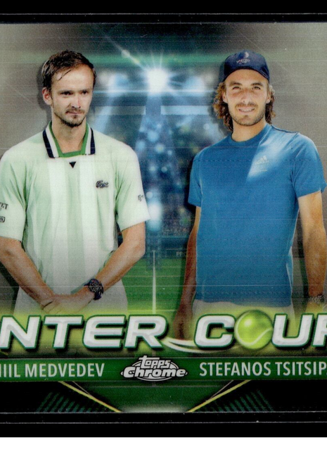 2024 TOPPS CHROME TENNIS CENTER COURT CCC-MT Daniil Medvedev Stefanos Tsitsipas