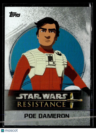 2019 TOPPS STAR WARS RESISTANCE FOIL CHARACTERS 1 OF 25 POE DAMERON