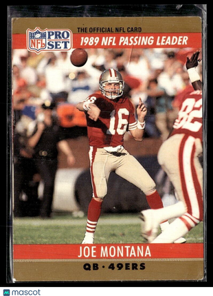 1990 PRO SET NFL PASSING LEADER JOE MONTANA 49ERS