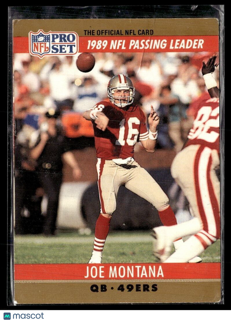 1990 PRO SET NFL PASSING LEADER JOE MONTANA 49ERS