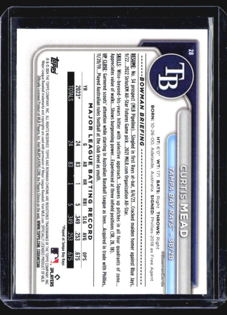 2024 Bowman Chrome - #28 Curtis Mead (RC) mega Box mojo