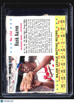 1963 Jell-O - #152 Hank Aaron