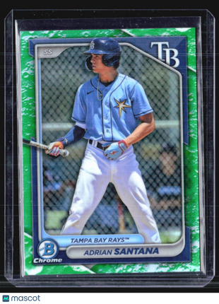 2024 Bowman - Chrome Prospects #BCP-61 Adrian Santana (RC) Green Lunar Glow