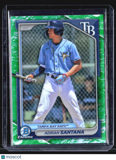 2024 Bowman - Chrome Prospects #BCP-61 Adrian Santana (RC) Green Lunar Glow