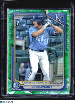 2024 Bowman - Chrome Prospects #BCP-19 Jared Dickey (RC) Green Lunar Flow