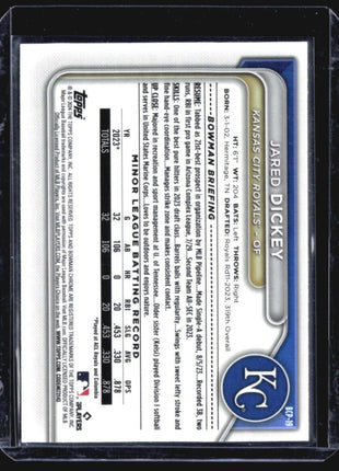 2024 Bowman - Chrome Prospects #BCP-19 Jared Dickey (RC) Green Lunar Flow