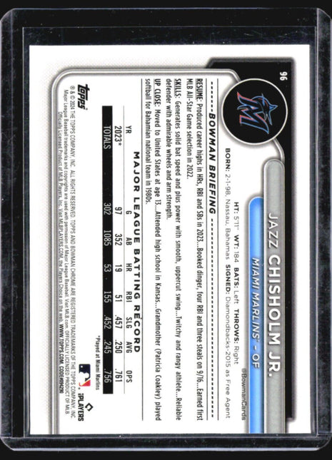 2024 Bowman Chrome Jazz Chisholm Mega Box Mojo #96