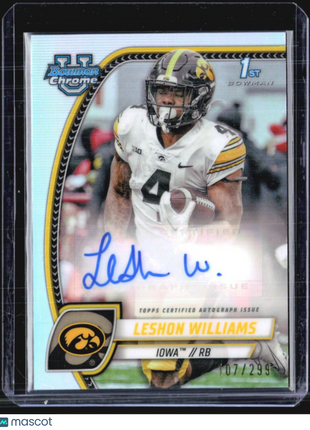2024 Bowman Chrome U Leshon Williams 1st Refractor Auto /299 #PA-LWI