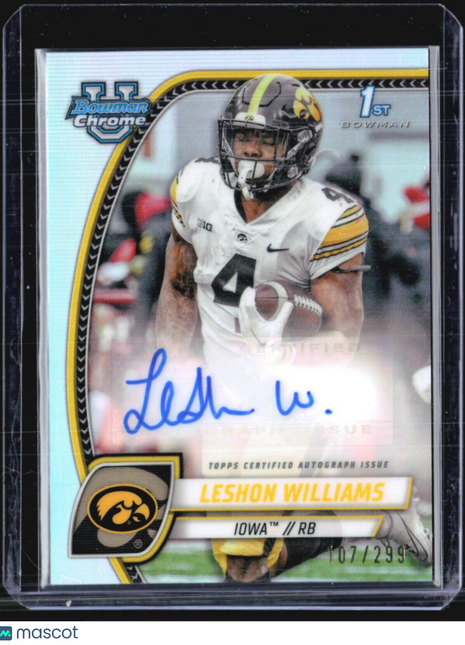 2024 Bowman Chrome U Leshon Williams 1st Refractor Auto /299 #PA-LWI
