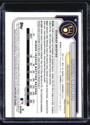 2024 Bowman Chrome - #69 Jackson Chourio (RC)