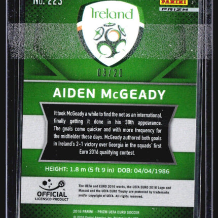 2016 Panini Prizm UEFA Euro Aiden McGeady Orange Prizm /20 #223
