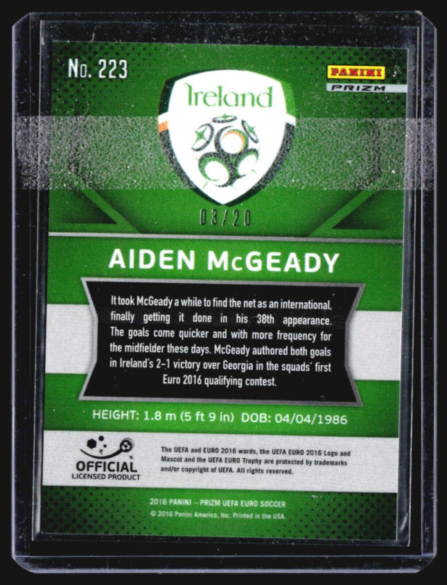 2016 Panini Prizm UEFA Euro Aiden McGeady Orange Prizm /20 #223
