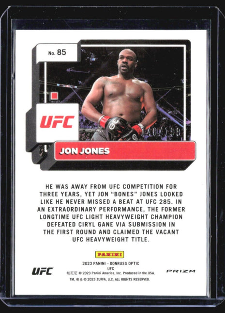2023 Panini Optic UFC Jon Jones Red Prizm /199 #85