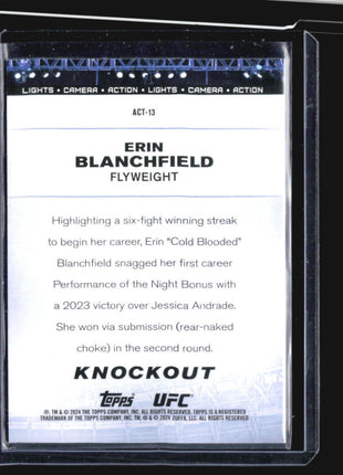 2024 Topps UFC Knockout Erin Blanchfield Action Purple /99 #ACT-13