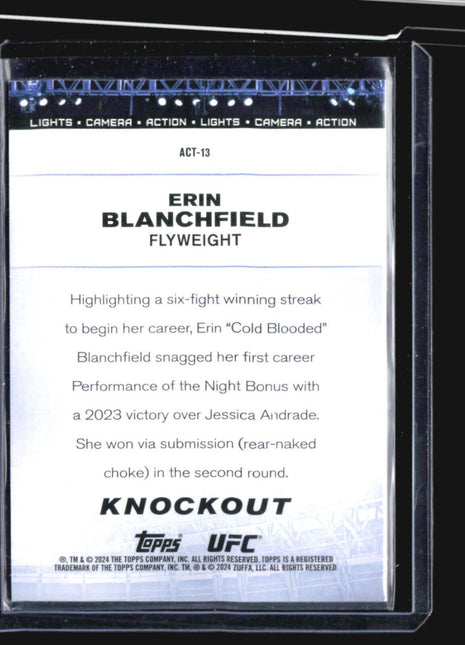 2024 Topps UFC Knockout Erin Blanchfield Action Purple /99 #ACT-13