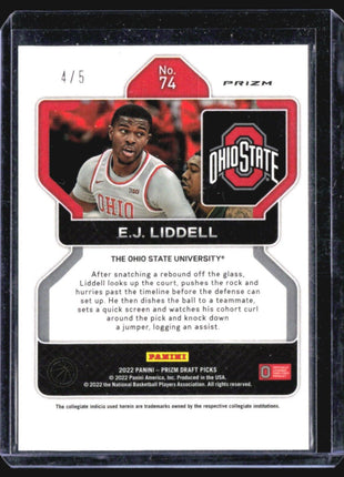 2022-23 Panini Prizm Draft Picks - #74 E.J. Liddell (RC) Black Gold /5
