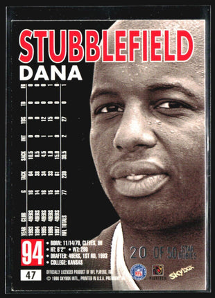 1998 Dana Stubblefield Skybox Premium Star Rubies /50 #47