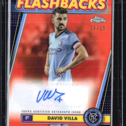 2024 Topps MLS Chrome Flashbacks David Villa Orange Refractor Auto /25 #FA-DV