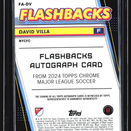 2024 Topps MLS Chrome Flashbacks David Villa Orange Refractor Auto /25 #FA-DV